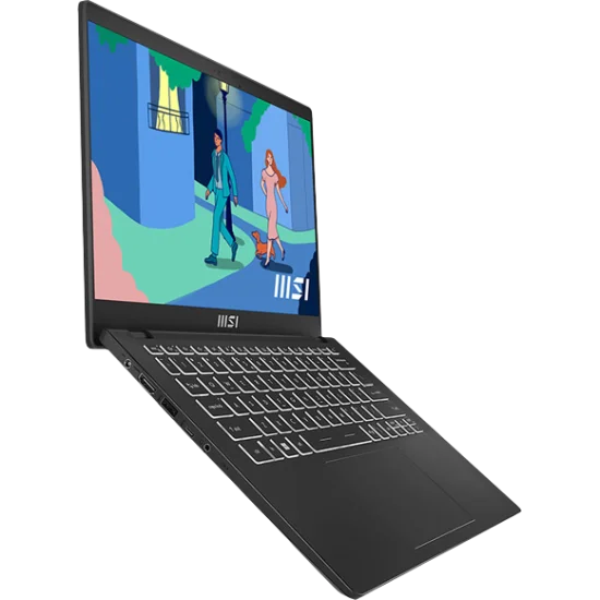 MSI Modern 14 C12MO Intel Core I5-1235U 12th Gen 16GB 3200MHz RAM 512GB NVMe SSD 14 Inch FHD 60Hz Classic Black Laptop