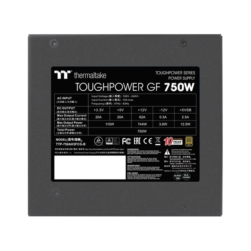 Thermaltake Toughpower GF 750W 80+ Gold Full Modular Premium Edition UK PLUG Power Supply