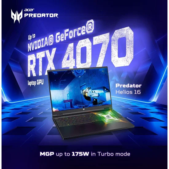 Acer Predator Helios 16 PH16-71-74MN NH.QJRSI.001 Intel 13th Gen Core I7-13700HX 32GB DDR5 Ram 1TB Gen4 NVME RTX 4070 8GB GDDR6 16 Inch WQXGA ( QHD+) IPS 240HZ Gaming Laptop