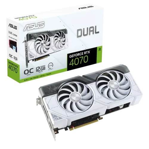 ASUS Dual GeForce RTX 4070 White OC Edition 12GB GDDR6X Graphics Card