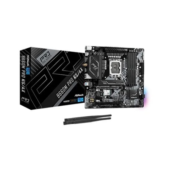 Asrock B660M PRO RS/AX 12th & 13th Gen Micro ATX Motherboard