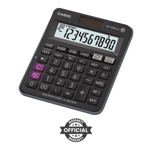 Casio MJ-100D Plus Check &amp; Recheck Basic Calculator – Precision Meets Convenience