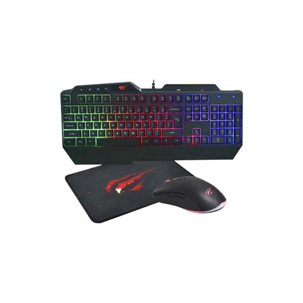 HAVIT KB889CM Rainbow Wired Gaming Keyboard, Mouse &amp; Mouse Pad Combo