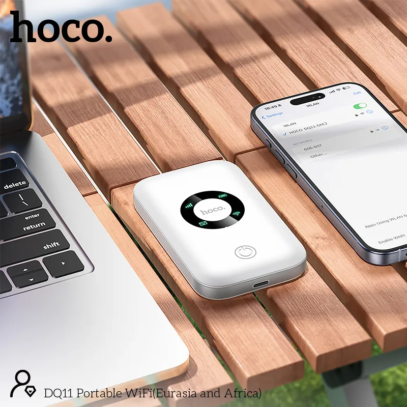 Hoco DQ11 4G Pocket Router WiFi 6 | 12-Hour Backup | Supports All BD SIM