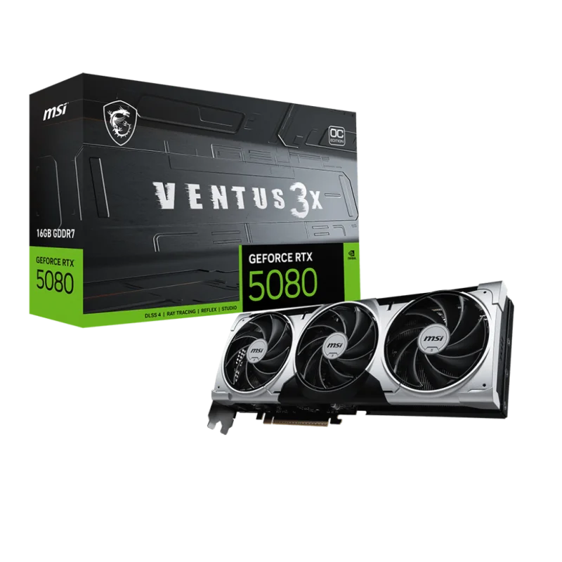 MSI GeForce RTX 5080 16G VENTUS 3X OC PLUS 16GB GDDR7 Graphics Card