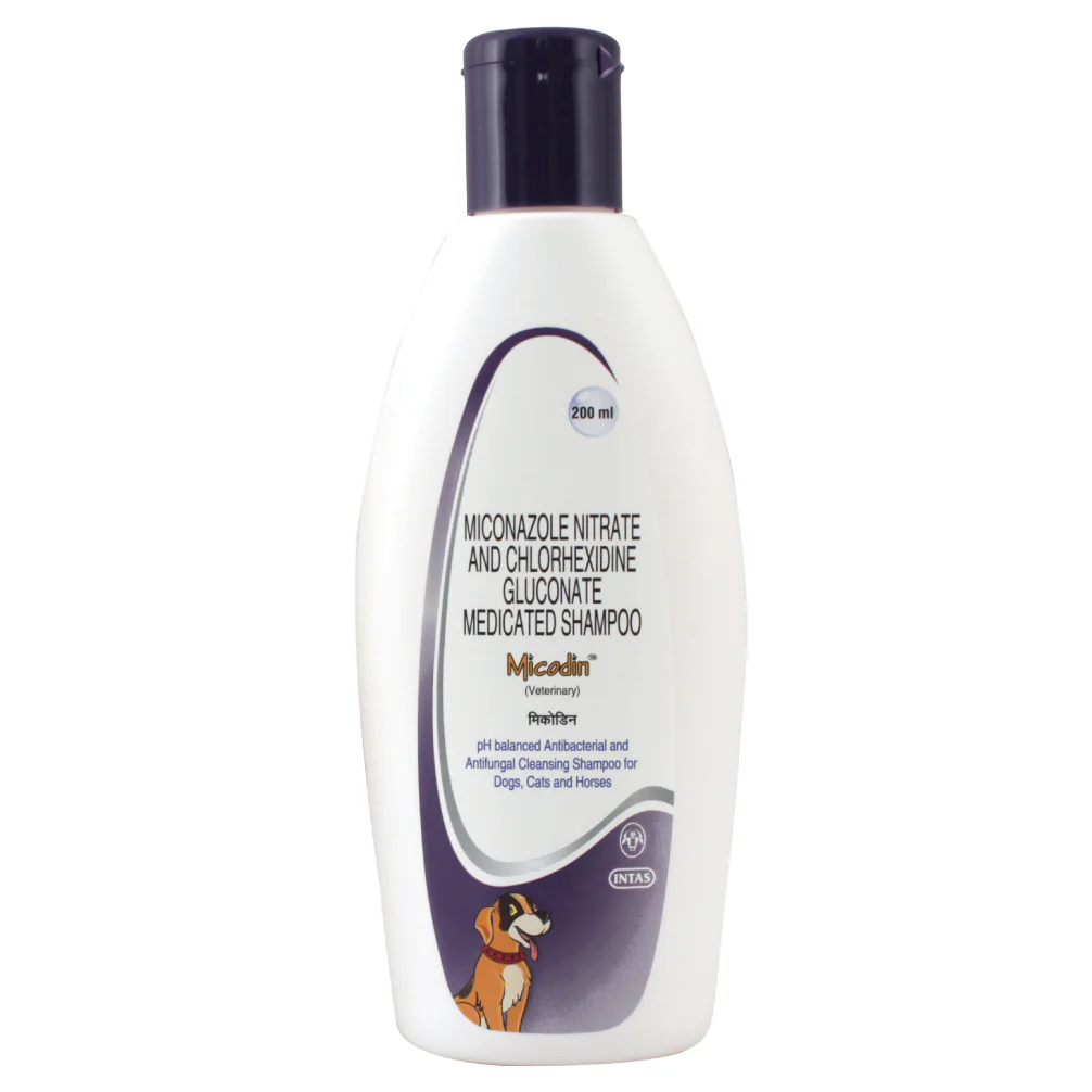 Micodin Medicated Shampoo Anti Bacterial & Anti Fungal Shampoo For Cats & Dogs 200mL