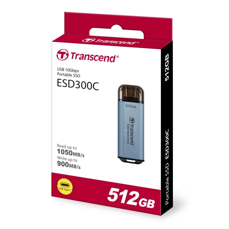 Transcend 512GB ESD300C Type C Portable SSD SKY BLUE