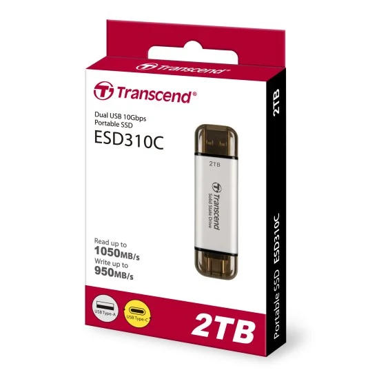 Transcend 2TB ESD310S Type C Portable SSD SIlver