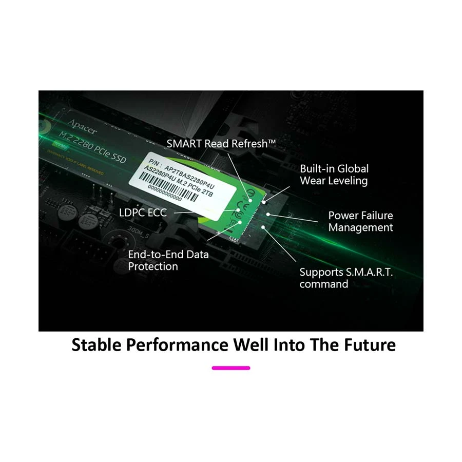 Apacer AS2280P4U 2TB M.2 2280 NVMe Internal SSD