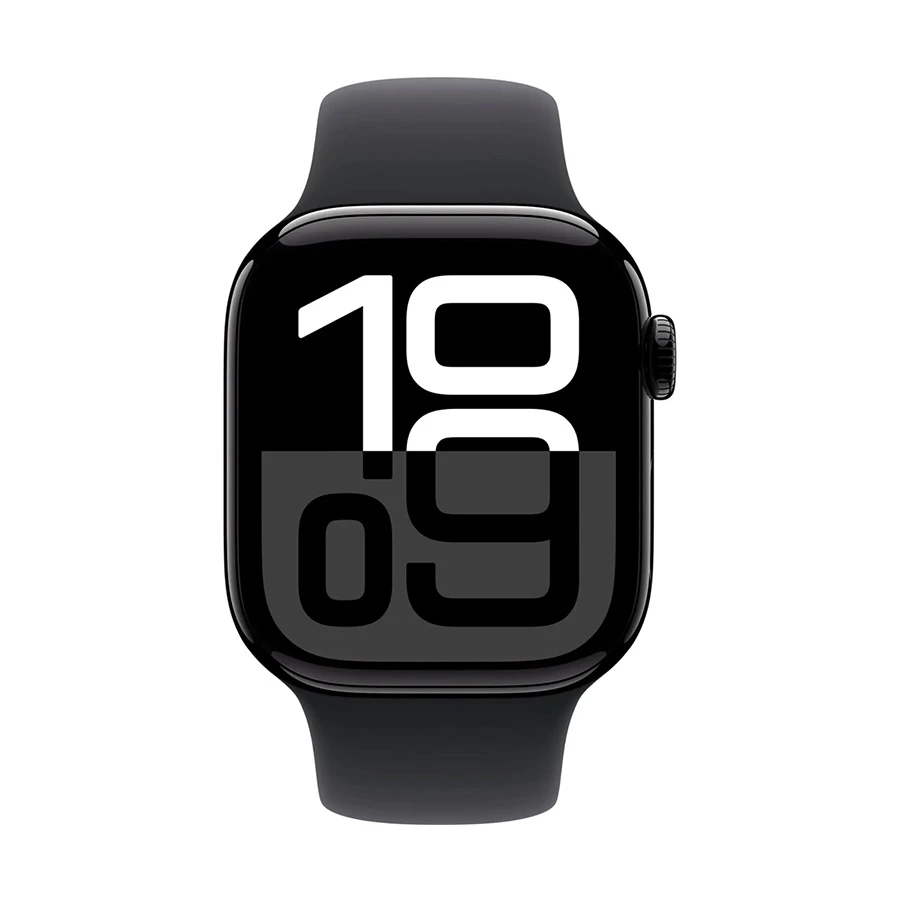 Apple Watch Series 10 42mm (GPS) Jet Black Aluminum Case Smart Watch with Black Sport Small Medium Band