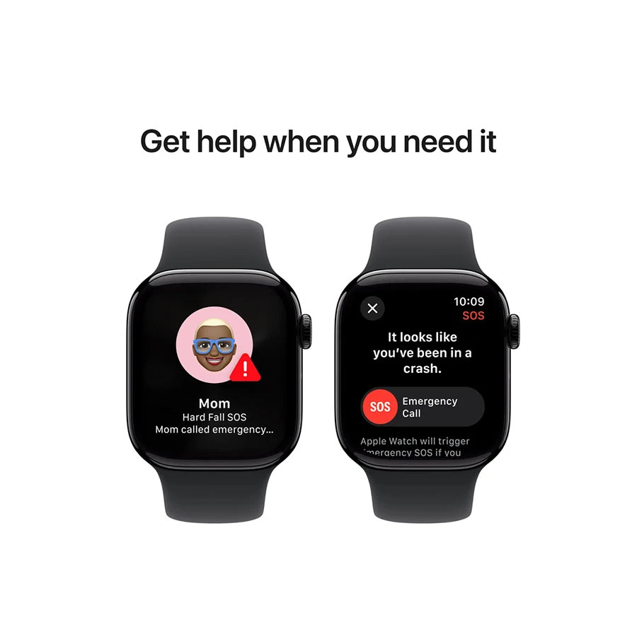 Apple Watch Series 10 42mm (GPS) Jet Black Aluminum Case Smart Watch with Black Sport Small Medium Band