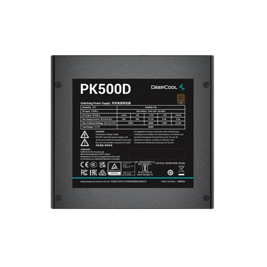 DEEPCOOL PK500D 500W 80 PLUS BRONZE CERTIFIED POWER SUPPLY
