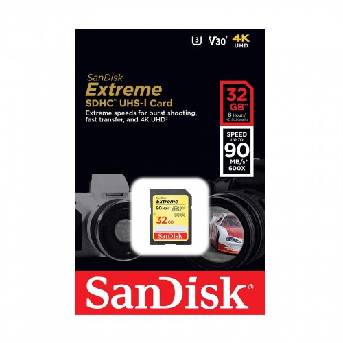 SanDisk Extreme 32GB 100mbps SDHC UHS-I Memory Card