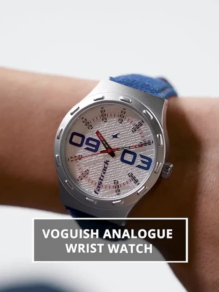 Fastrack Denim Fabric White Dial Analog Watch | NM3183SL01