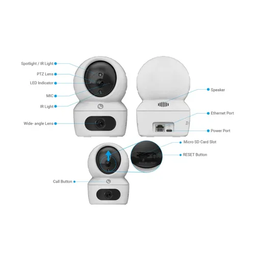 EZVIZ H7c 4MP Dual Lens 2K Pan &amp; Tilt Portable WiFi Camera