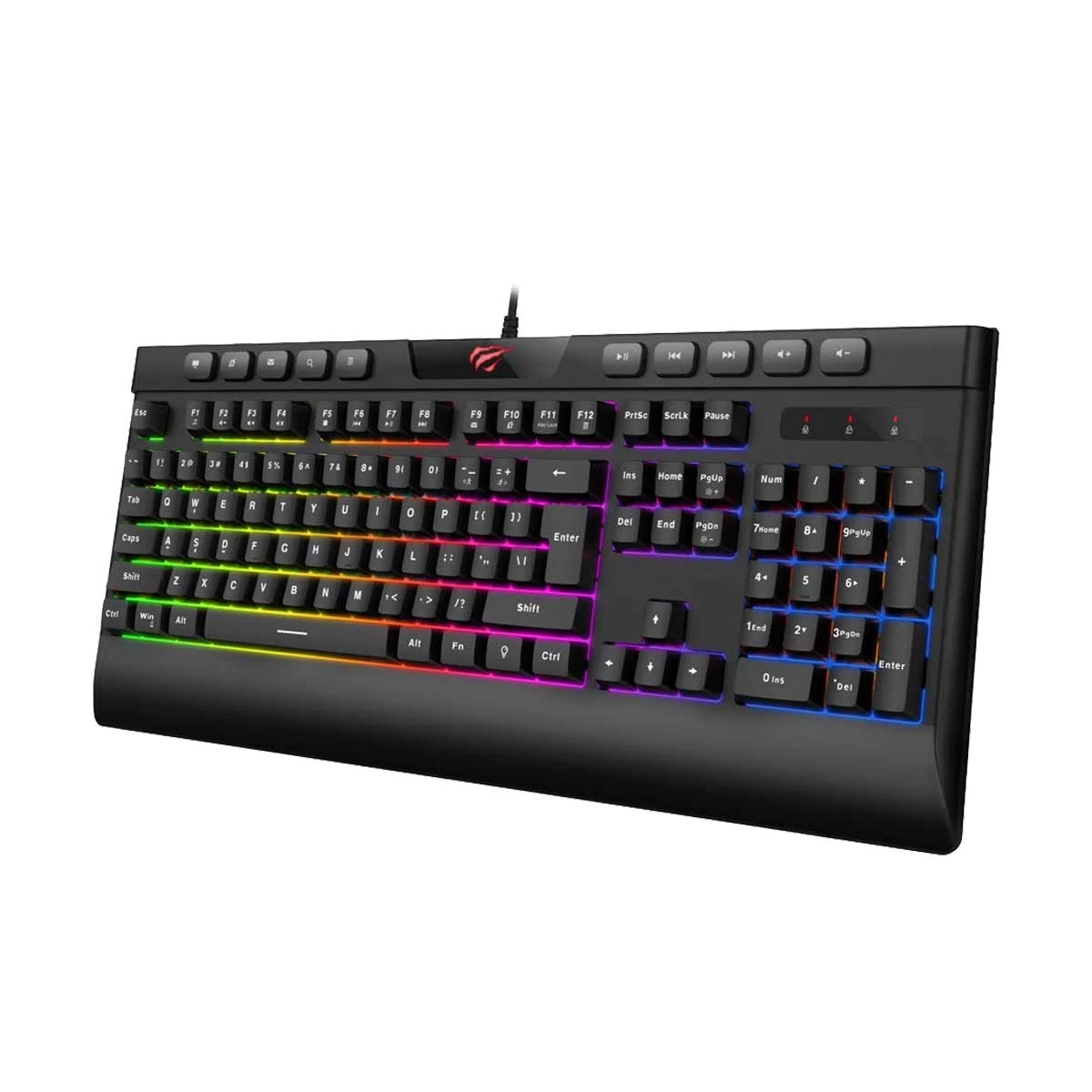 Havit KB487L USB Multi-Function Backlit Black Gaming Keyboard with Bangla
