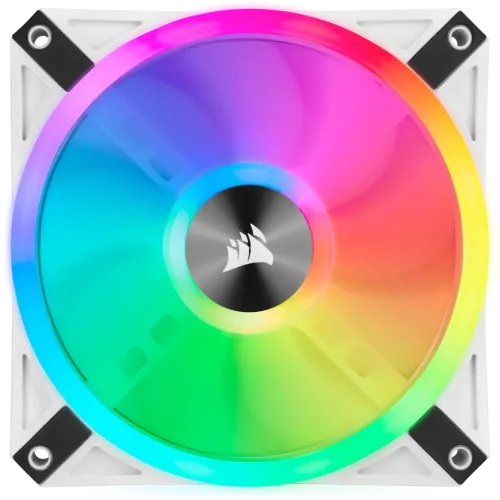 Corsair iCUE QL120 RGB 120mm PWM White Case Fan Triple Fan Kit with Lighting Node CORE