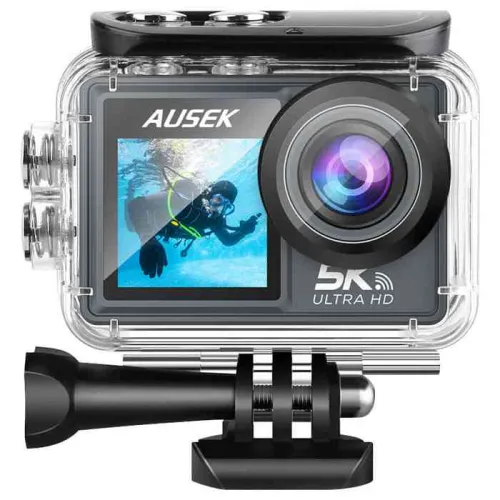 Ausek AT-M40R Wireless Mic Combo 5K WiFi Waterproof Action Camera