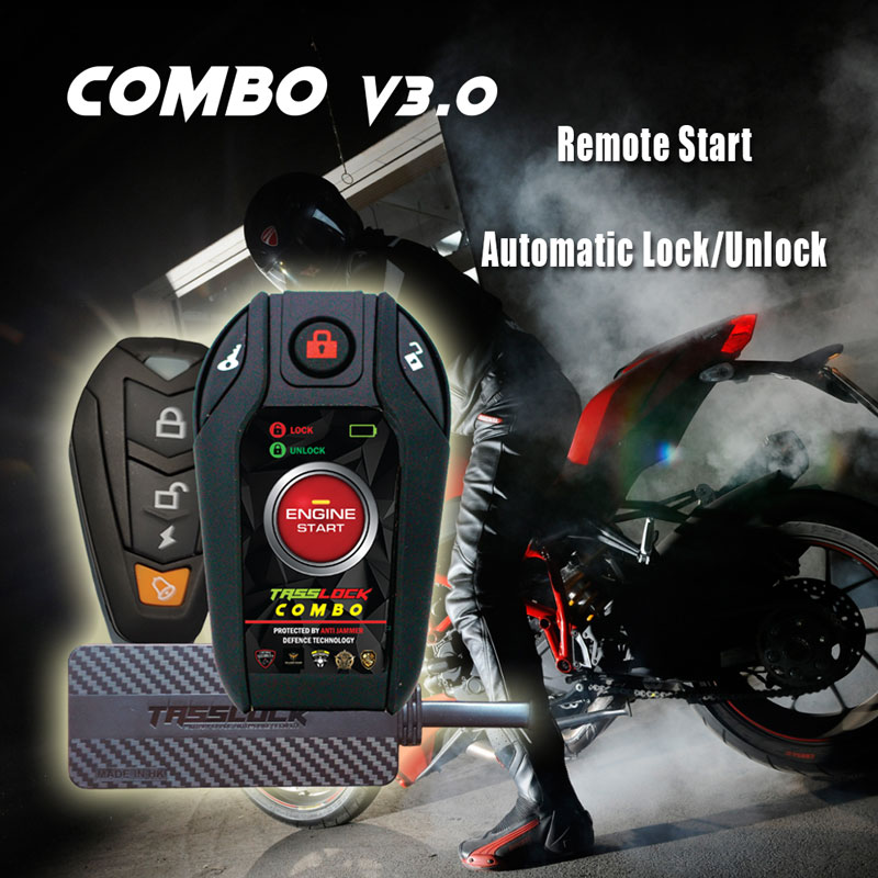 Tasslock Combo V3.0 : GPS + Automatic Lock Remote PKE Sensor for Motorcycle 2024