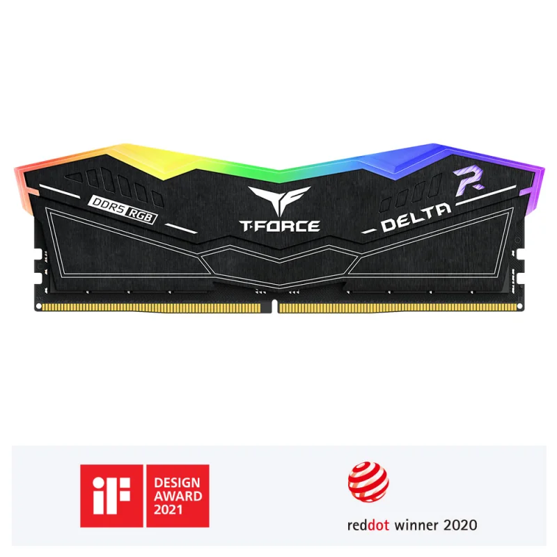 TEAM T-FORCE DELTA RGB BLACK 16GB DDR5 6000MHz CL38 Desktop Ram