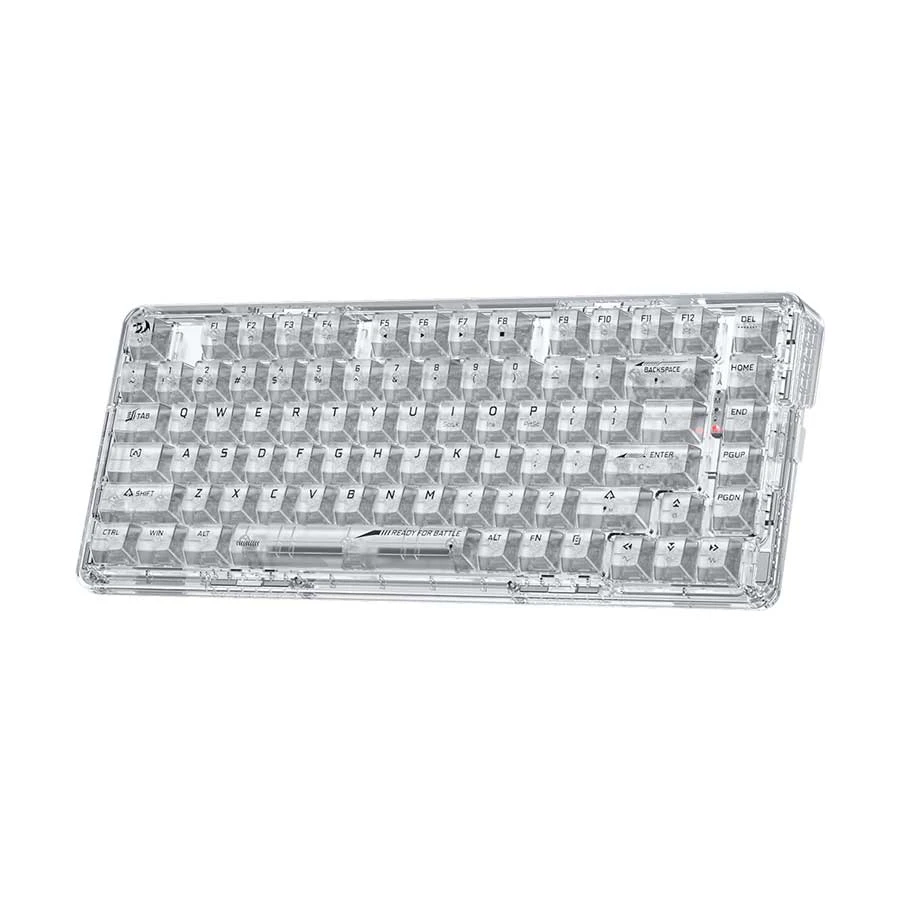 Redragon K649 ELF Pro RGB (Translucent Custom Silver Switch) Bluetooth White Gaming Keyboard