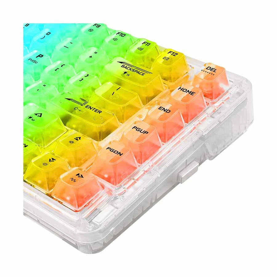 Redragon K649 ELF Pro RGB (Translucent Custom Silver Switch) Bluetooth White Gaming Keyboard