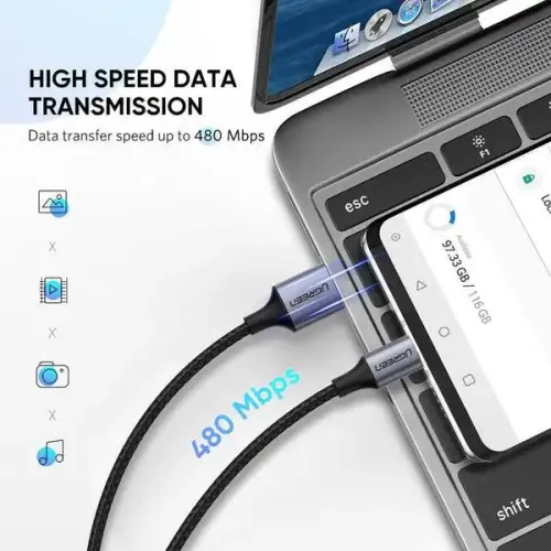 UGREEN US288 USB to USB Type-C 1.5M Data Cable